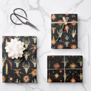 Cowboy Western Skulls Wüste Geschenkpapier Set