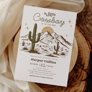 Cowboy Western Style Baby Shower Einladung