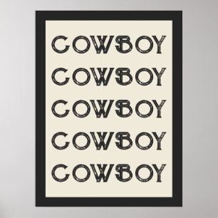 Cowboy Western Typografie Wall Art Ranch Kabine Poster