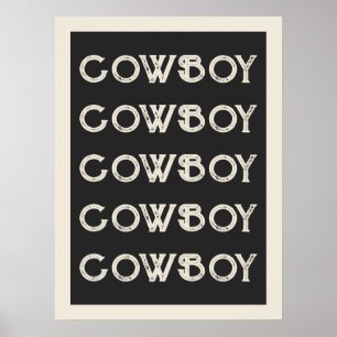 Cowboy-Western-Typografie-Wandkunst Ranch Cabin Poster