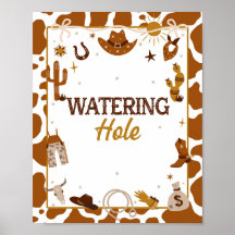 Cowboy-Western Wasserloch-Zeichen