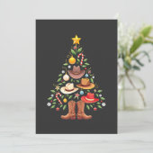 Cowboy Western Weihnachtsbaum Santa Einladung (Stehend Vorderseite)