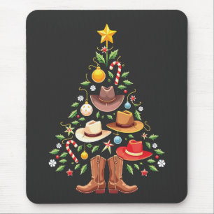 Cowboy Western Weihnachtsbaum Santa Mousepad