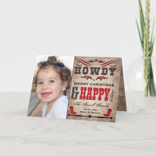 Cowboy & Western Weihnachtsfotokarte Feiertagskarte (Vorderseite)