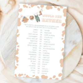 Cowboy-Western würde sie eher ein Baby-Duschspiel 