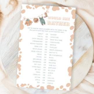 Cowboy-Western würde sie eher ein Baby-Duschspiel