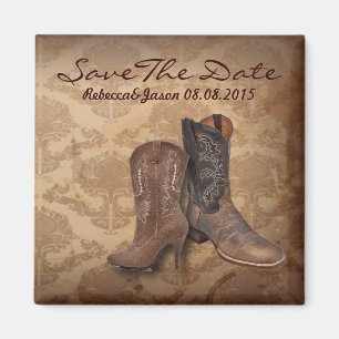 Cowboy-Westernland, das Save the Date wedding ist Magnet