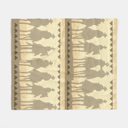 Cowboy-Westernzusammenfassungs-Fleece Decke 50" (Vorderseite (Horizontal))