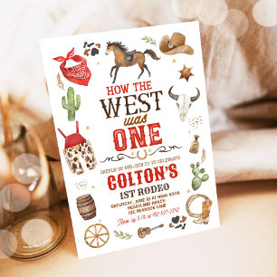 Cowboy Wie der Westen eins war 1. Rodeo Geburtstag Einladung