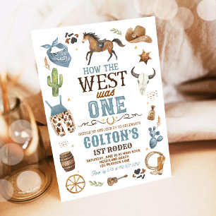 Cowboy Wie der Westen Eins war 1. Rodeo Geburtstag Einladung