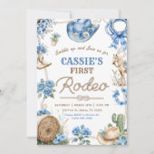 Cowboy Wild West 1st Rodeo Ranch Birthday Party Einladung (Vorderseite)