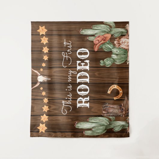 Cowboy Wild West 1st Rodeo Ranch Birthday Party Wandteppich (Vorderseite)