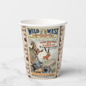 Cowboy Wild West Add Boy's Name Birthday Party Pappbecher (Rückseite)
