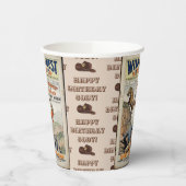 Cowboy Wild West Add Boy's Name Birthday Party Pappbecher (Links)