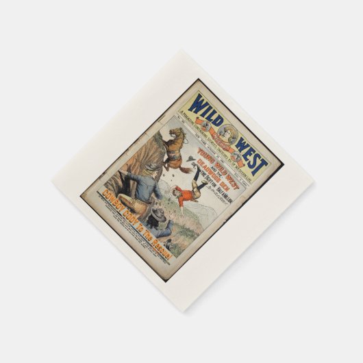 Cowboy Wild West Add Boy's Name Birthday Party Serviette (Ecke)