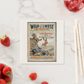 Cowboy Wild West Add Boy's Name Birthday Party Serviette (Beispiel)