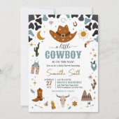 Cowboy Wild West Baby Dusche Einladung (Vorderseite)