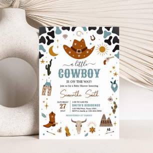 Cowboy Wild West Baby Dusche Einladung