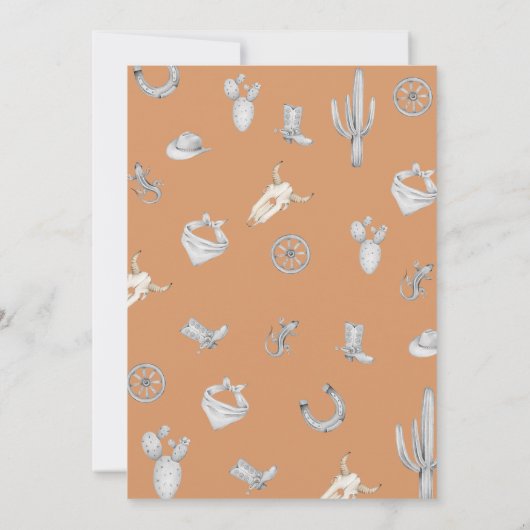 Cowboy Wild West Baby Dusche Vorlage (Rückseite)