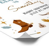 Cowboy Wild West Baby Dusche Willkommen Poster (Ecke)
