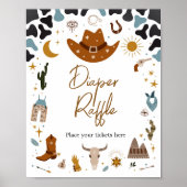 Cowboy Wild West Babydusche Windelwindeln Poster (Vorne)
