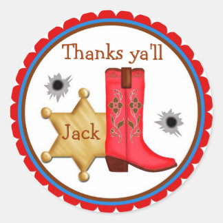 Cowboy Wild West Birthday Stickers