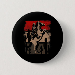 Cowboy Wild West Country Horseck Riding Horse Rett Button