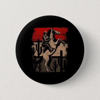 Cowboy Wild West Country Horseck Riding Horse Rett Button
