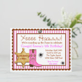 Cowboy Wild West Geburtstag Einladungen (Stehend Vorderseite)