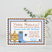 Cowboy Wild West Geburtstag Einladungen (Stehend Vorderseite)