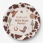 Cowboy Wild West Geburtstagsparty Pappteller (Vorderseite)