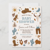 Cowboy Wild West Rodeo Ranch Baby Dusche Einladung (Vorderseite)
