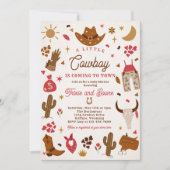 Cowboy Wild West Rodeo Ranch Baby Dusche Einladung (Vorderseite)