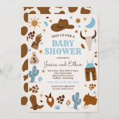 Cowboy Wild West Rodeo Ranch Baby Dusche Einladung (Vorne/Hinten)