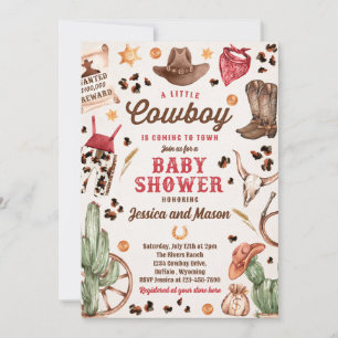 Cowboy Wild West Rodeo Ranch Boy Baby Dusche Einladung