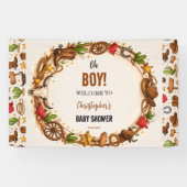 Cowboy Wild West Rodeo Ranch | Rustic Western Baby Banner (Horizontal)