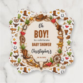 Cowboy Wild West Rodeo Ranch | Rustic Western Baby Geschenkanhänger (Rückseite)