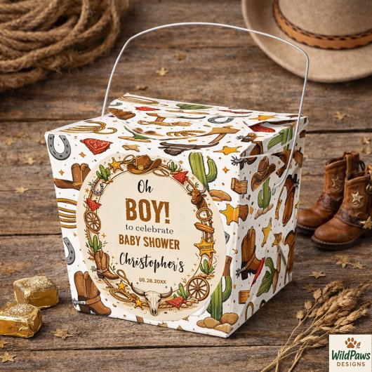 Cowboy Wild West Rodeo Ranch | Rustic Western Baby Geschenkschachtel