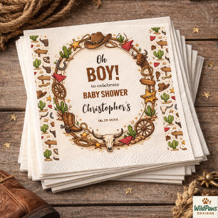 Cowboy Wild West Rodeo Ranch Rustikale westliche Serviette