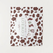 Cowboy Wild West Rodeo Salbei Grün Babydusche Wandteppich (Vorderseite)