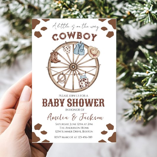 Cowboy Wild West Rodeo Western Boy Baby Dusche Einladung