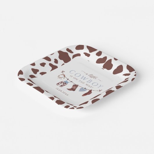 Cowboy Wild West Rodeo Western Boy Baby Dusche Pappteller (Gewinkelt)