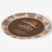 Cowboy Wild West Rodeo Western Boy Baby Shower  Pappteller (Schrägansicht)