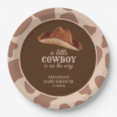 Cowboy Wild West Rodeo Western Boy Baby Shower  Pappteller (Vorderseite)