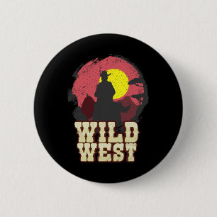 Cowboy Wild West Western Country Saddle Geschenk Button