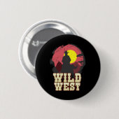 Cowboy Wild West Western Country Saddle Geschenk Button (Vorne & Hinten)