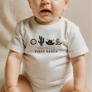 Cowboy Wild Western First Rodeo Erster Geburtstag  Baby Strampler