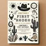 Cowboy Wild Western First Rodeo Erster Geburtstag  Einladung<br><div class="desc">Cowboy Wild Western First Rodeo Erster Geburtstag 1.</div>