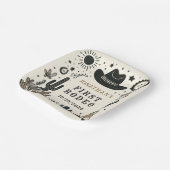 Cowboy Wild Western First Rodeo Erster Geburtstag  Pappteller (Gewinkelt)