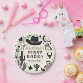 Cowboy Wild Western First Rodeo Erster Geburtstag  Pappteller (Party)
